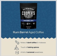 Cooper’s Cask Coffee Whole Bean Whiskey & Rum Barrel Variety 4 oz Bags (3 Pack)