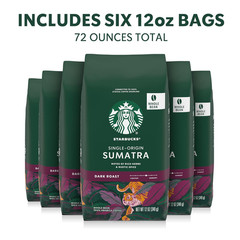 Starbucks Whole Coffee Beans, Dark Roast Hot or Iced Coffee, Single-Origin Sumat