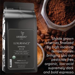 Lifeboost Organic Espresso Whole Bean Coffee – Low Acid Espresso Coffee, Non-…