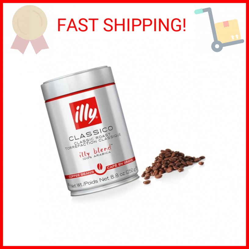 Illy Classico Whole Bean Coffee, Medium Roast, Classic Roast With Notes Of Caram