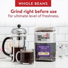 Whole Bean Coffee – Hazelnut Crème (2lb Bag), Flavored, Medium Roast