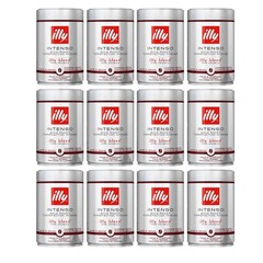 illy Intenso Whole Bean Coffee in Tin 100% Arabica Dark Roast 250g – PACK OF 12