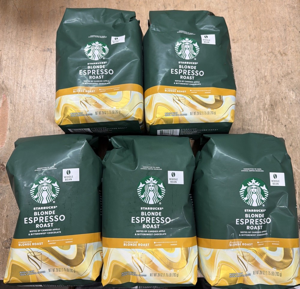 Lot Of 15 Starbucks Blonde Espresso Roast Whole Bean 28oz 08/26