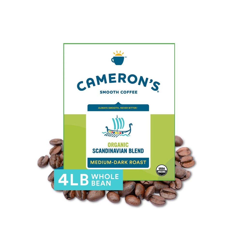 Cameron’s Organic Whole Bean Coffee, Scandinavian Blend (64 Ounce)