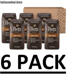 6 PACK – Peet’s Coffee Major Dickason’s Blend Whole Bean, 10.5 oz
