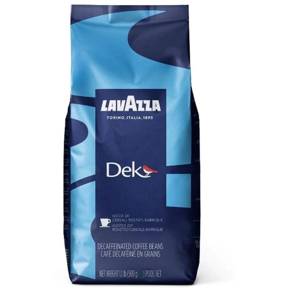 Lavazza Dek Whole Bean Coffee Blend, Decaffeinated Dark Espresso Roast,