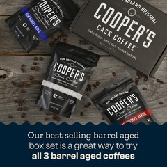 3-Bag Bourbon Barrel Aged Whole Bean Coffee Set Sumatra Ethiopian Rwanda