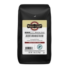 5 Pound Whole Bean Coffee, Medium Roast, Julien’s Breakfast Blend, Rainforest…