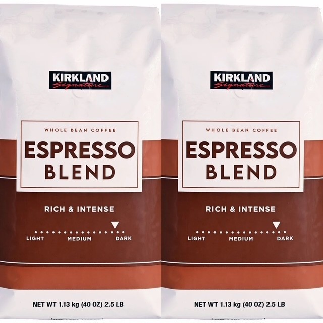 2 Packs Kirkland Starbucks Expresso Blend Medium Roast Whole Bean Coffee 2 LB ea