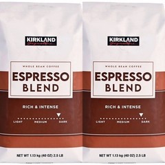 2 Packs Kirkland Starbucks Expresso Blend Medium Roast Whole Bean Coffee 2 LB ea