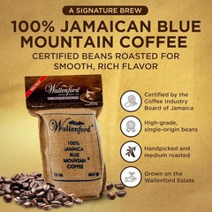 Wallenford Jamaica Blue Mountain Coffee Bean 100% 16oz PACK OF 4