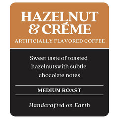 Medium Roast Whole Bean Coffee, Hazelnut & Cream Blend, 5 Lb