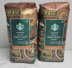Starbucks 1912 Decaf Pike Place Lot Medium GROUND Coffee TWO 1lb / 32 total oz’s