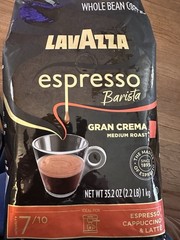 Lavazza Barista Gran Crema Whole Bean Coffee Medium Espresso Roast 2.2lb