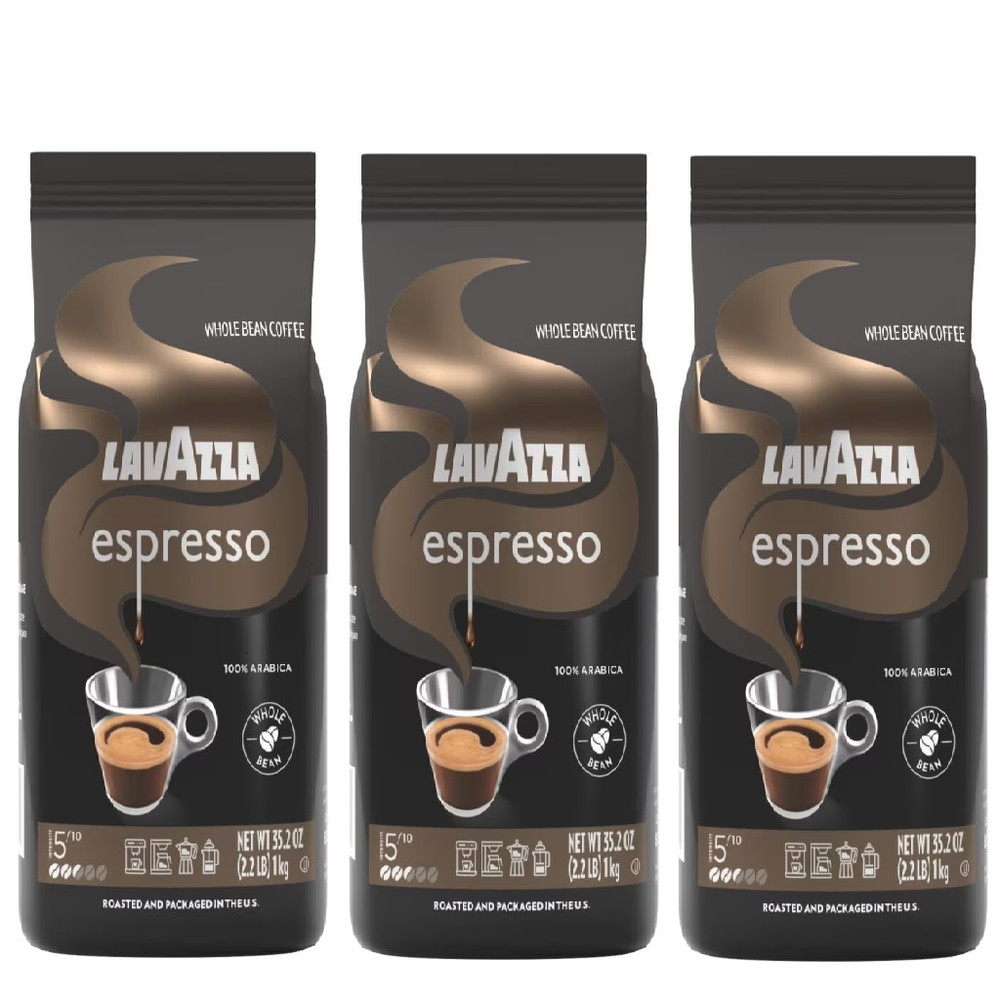 Lavazza Espresso Whole Bean Coffee, Medium Roast ( 2 packs, 3 packs ) 2.2 lb Bag