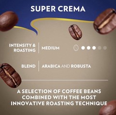 Lavazza Super Crema Whole Bean Coffee, Medium Espresso Roast 2.2 lb Bag 1 pack