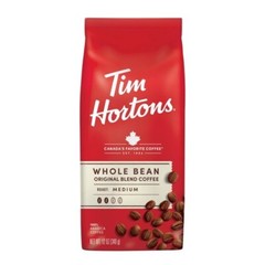 Tim Hortons Whole Bean Original Blend Medium Roast Coffee, Arabica Beans-12 Oz