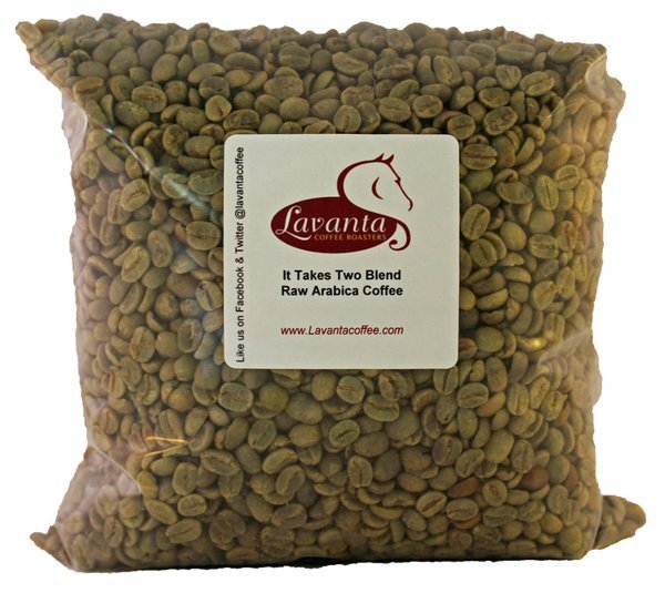 LAVANTA COFFEE GREEN IT TAKES TWO HALF CAFFEINE BLEND TWO POUND PACKAGE