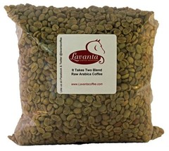 LAVANTA COFFEE GREEN IT TAKES TWO HALF CAFFEINE BLEND TWO POUND PACKAGE