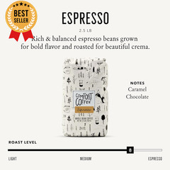 Espresso Roast Whole Bean Coffee 2.5lb Chocolate Caramel Flavor Notes
