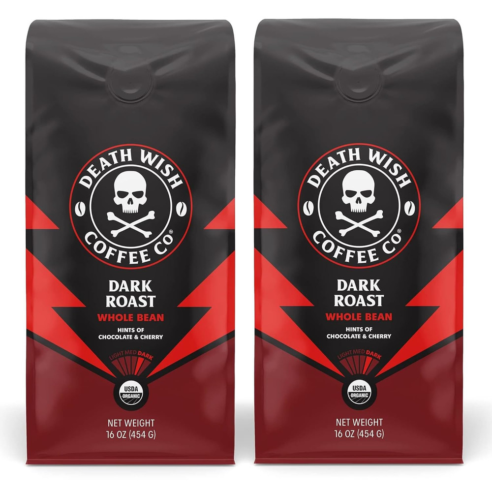 Dark Roast Whole Bean -16 Oz, 2 Packs of Bold & Intense Blend of Arabica & Robus