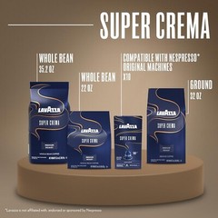 Aromatic Super Crema Medium Roast Coffee – 2.2 lb Bag of Arabica & Robusta Beans