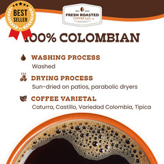 100% Colombian Whole Bean Coffee Medium Roast 2lb Kosher Coffee Beans