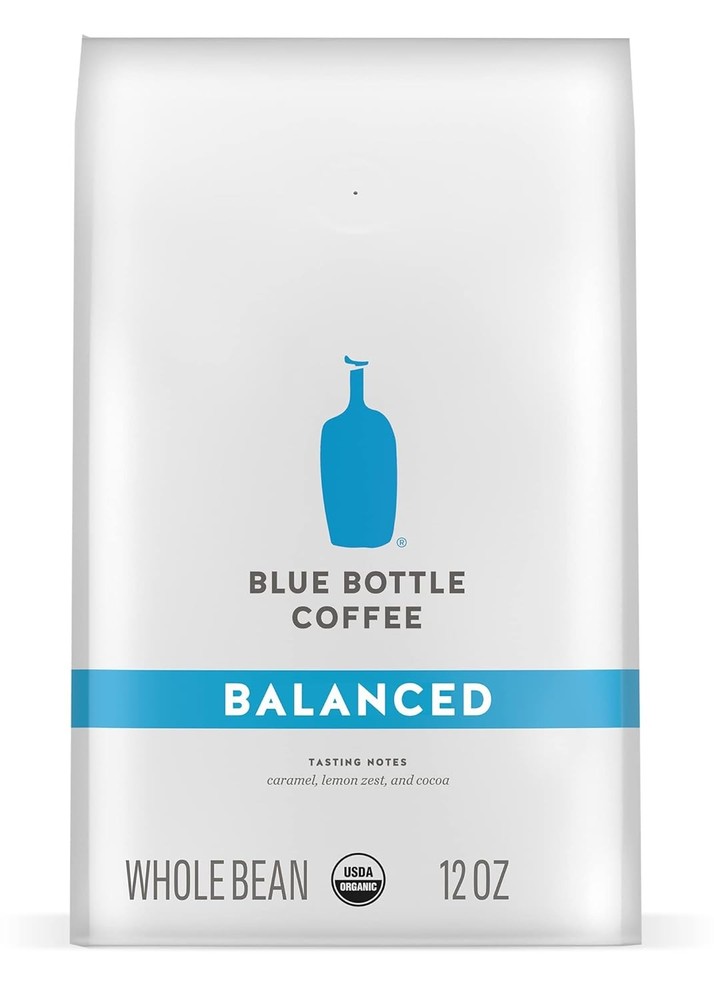 Blue Bottle Whole Bean Organic Coffee Balanced Medium Roast 12 Ounce bag Pack