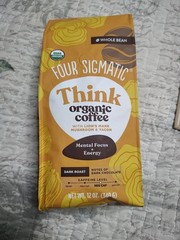 Four Sigmatic Think Organic Coffee Lions Mane Shroom Whole Bean 12oz Exp 07/2026