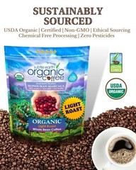 Organic Light Roast Whole Bean Coffee – 2LB 100% Arabica, Low Acidity, Non-GMO