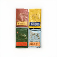 Stumptown Coffee 4 12oz Bags. French Roast, Hair Bender, Holler Mtn, Homestead