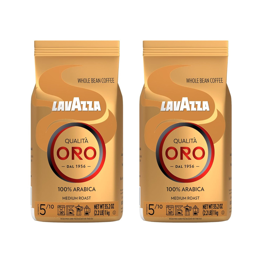 Qualita Oro Italian Coffee Whole Beans 2Lb Pack of 2