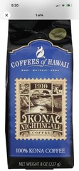 COFFEES OF HAWAII Kona Nightingale Whole Bean Coffee, 8 OZ (0.5 Lb)