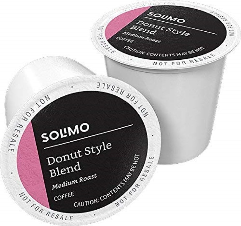 Amazon Brand – Solimo Medium Roast Coffee Pods, Donut 100 Count (Pack of 1)