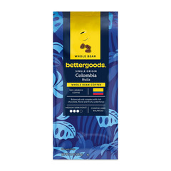 bettergoods Single Origin Colombia Whole Bean Coffee, Medium Dark Roast, 10 Oz.
