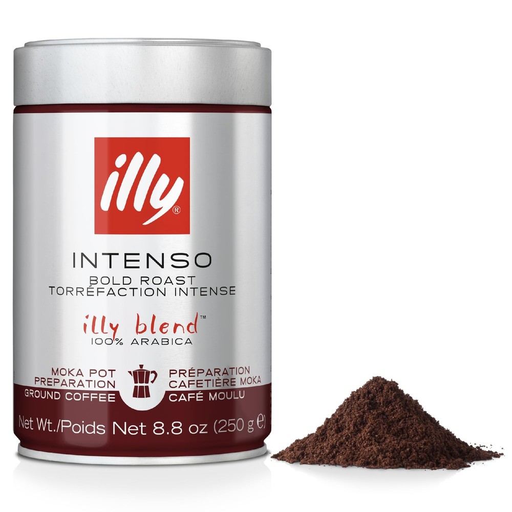 illy Coffee – Intenso Ground Coffee – Dark Roast – 100% Arabica Coffee – Id