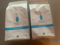 BLUE BOTTLE ORGANIC COFFEE BALANCED MEDIUM ROAST WHOLE BEAN (2) 12oz SEALED BAGS
