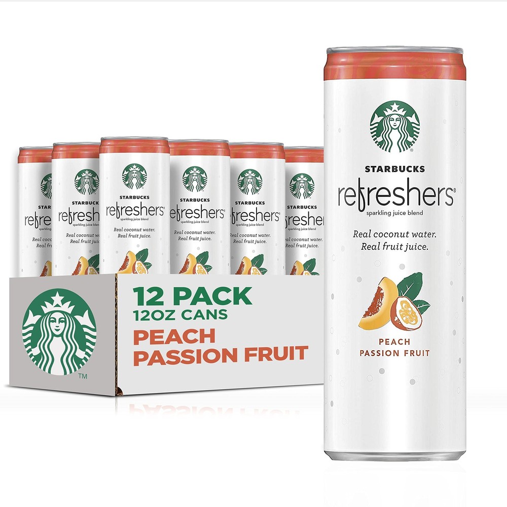 Starbucks Refreshers Peach Passion Fruit 12 Fl Oz Cans Pack Of 12