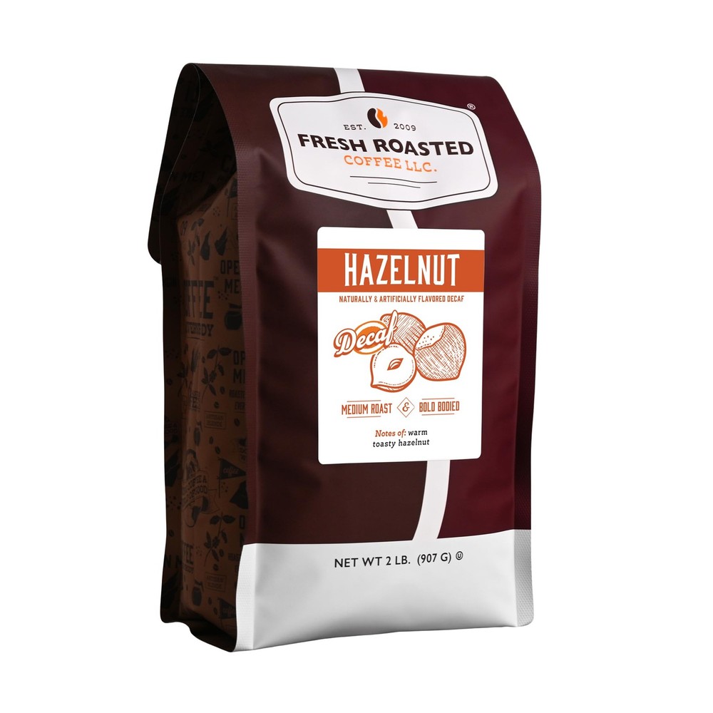 Decaf Hazelnut Flavored Coffee, 2 lb 32 oz, Whole Bean, Medium Roast, Kosher