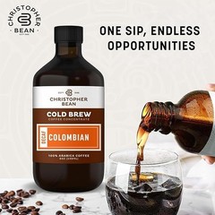 Christopher Bean Decaf Colombian Cold Brew Coffee-Easy to Enjoy Sweet Bottle