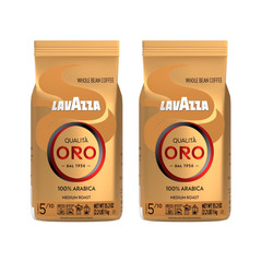 Lavazza Qualità Oro Whole Bean Coffee, Medium Roast, 2.2 lb Bag ( 2 packs )