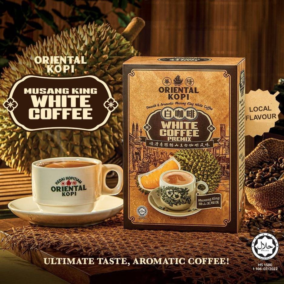ORIENTAL MUSANG KING DURIAN WHITE COFFEE PREMIX 38G X 10’S