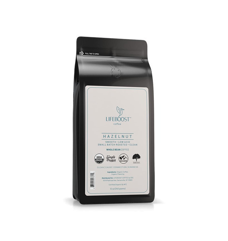 Hazelnut Whole Bean Coffee – Organic, Low Acid, Non-GMO Hazelnut Flavored Cof…