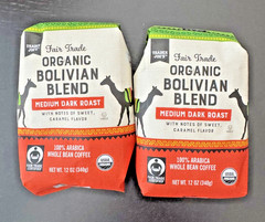 2 Packs Trader Joe’s Organic Fair Trade Bolivian Blend Bean Coffee 12 oz Each