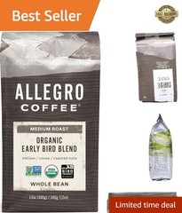 GMO Free Organic Early Bird Whole Bean Coffee – 12 oz for Discerning Palates