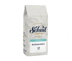 Michigan Maple Whole Bean Coffee Fair Trade Premium Roasted Blend 12 Ounce