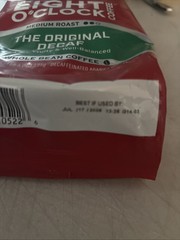 Eight O’Clock Coffee, The Original Decaf, 21 Ounce Medium, Roast Whole bb 7/17