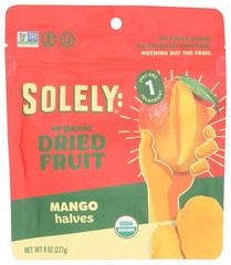 Organic Solely Mango Halves Dried Fruit 8 Oz 6 Pack
