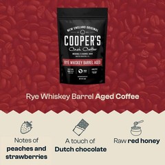 Rye Whiskey Barrel Aged Coffee Single-Origin Ethiopian Medium Light 12 OZ Bean