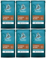 Caribou Coffee Caribou Blend Whole Bean, Medium Roast 6 Bags x 20 oz, JULY/2026